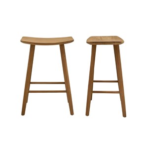 Lot de 2 tabourets en teck massif 65 cm