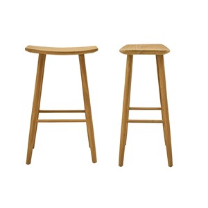 Lot de 2 tabourets en teck massif