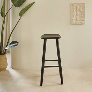 Tabouret en teck massif noir 75 cm