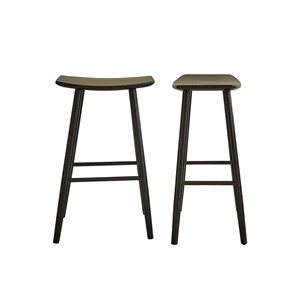 2 tabourets en teck massif noir 75 cm