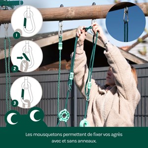 Lot de 2 crochets mousqueton en acier