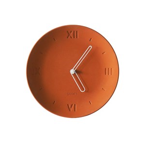 Antan - horloge béton terracotta-blanche