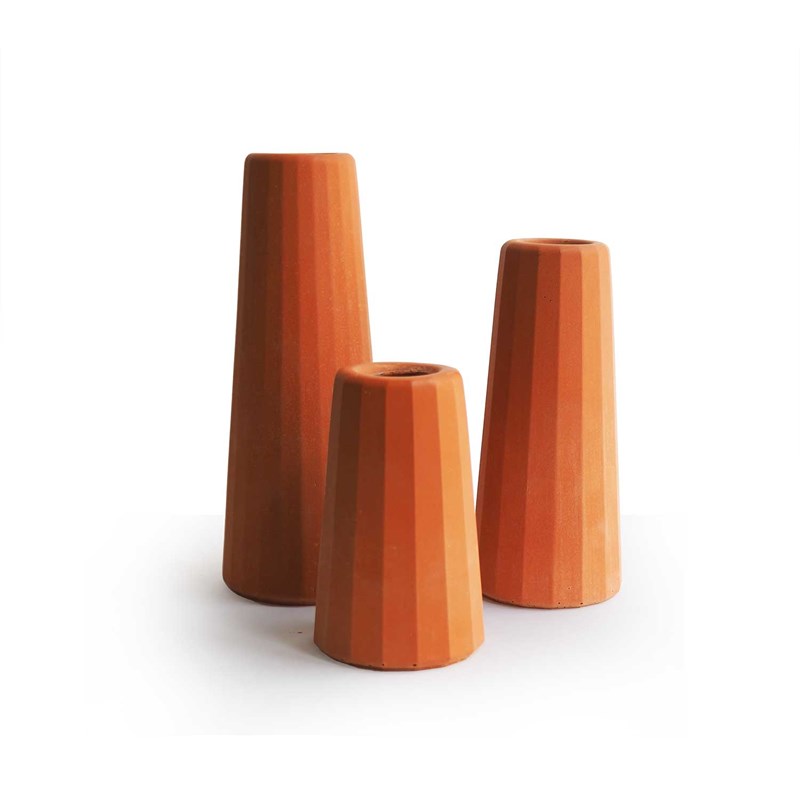 Gone's - Facette- vases béton terracotta (trio)