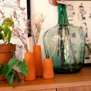 Facette- vases béton terracotta (trio)