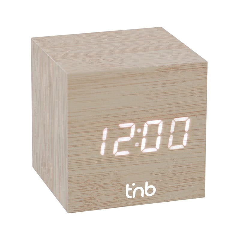 Réveil Vintage Snooze Réveil Analogique En Bois NAVARIS - Fonction Alarme, Snooze, Veilleuse - Alimentation Pile AA - Style Vintage Reveil Projecteur Plafond