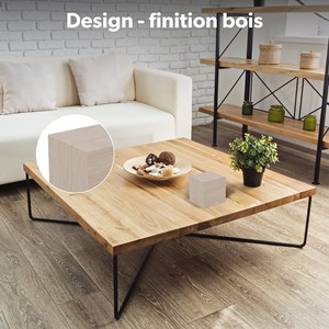 Réveil en forme de carré & finition bois