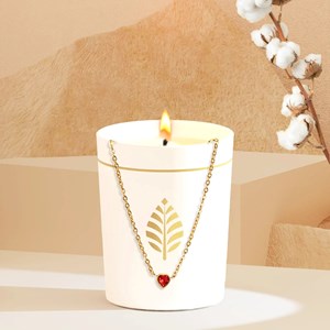 Bougie bijou cadeau collier cœur