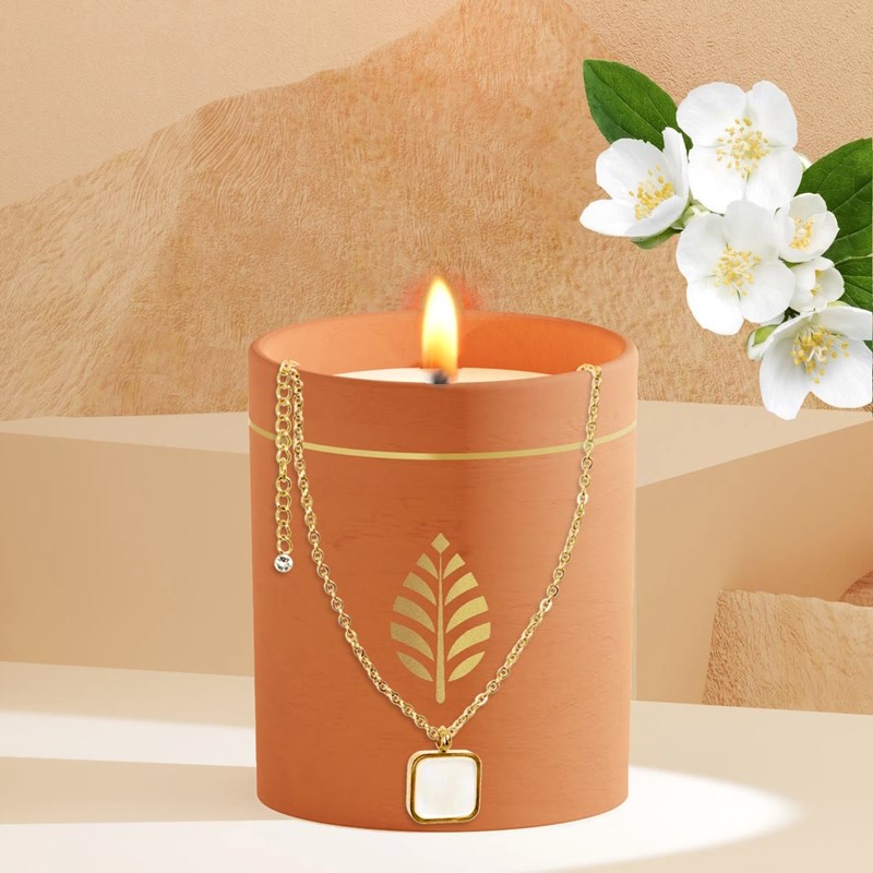 Les Merveilleuses Bougies Bijoux - Bougie bijou cadeau collier pierre nacre