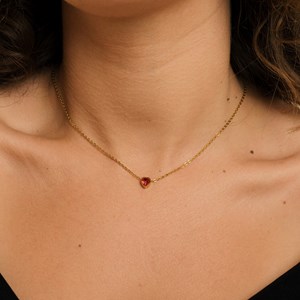 Bougie bijou cadeau collier cœur rouge