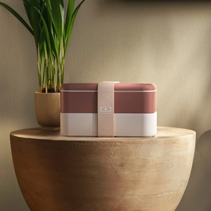 Lunch box rectangle 2x500ml rose moka