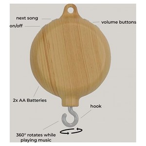 Mobile bebe boite a musique en bois