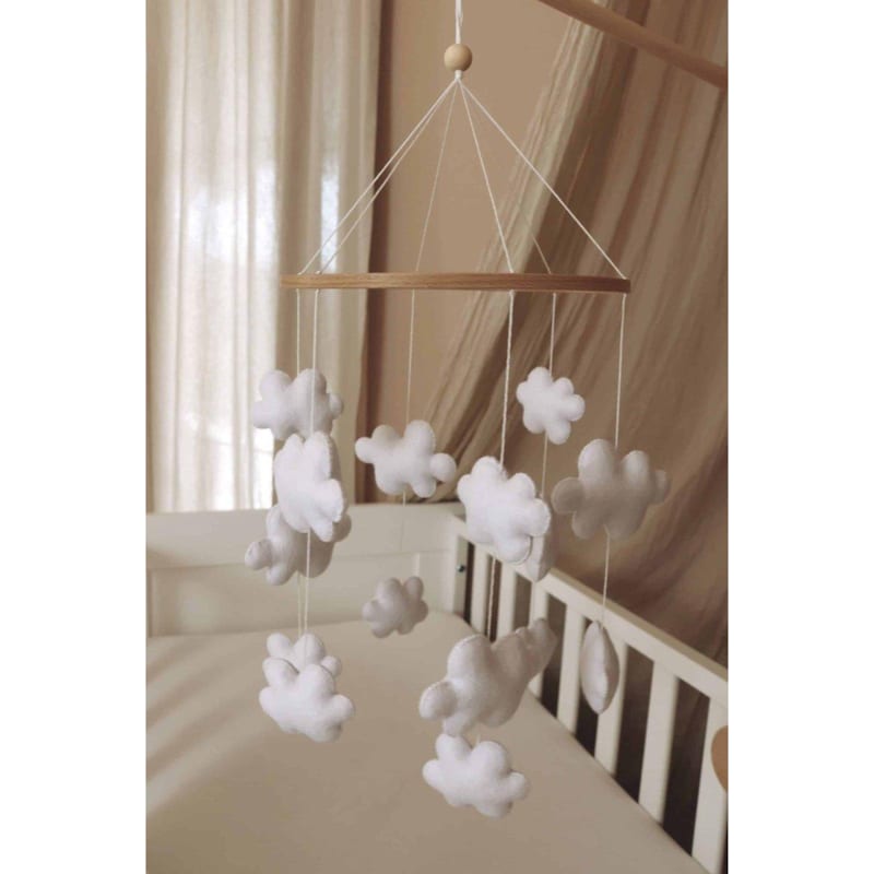 Mobile bébé nuages fait main (Little Loua) - Image 1