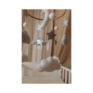 Mobile bébé moon and stars fait main