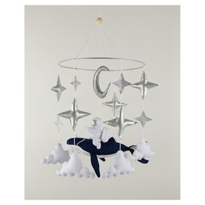 Mobile astronaute en bois, fait main