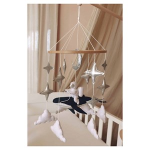 Mobile astronaute en bois, fait main