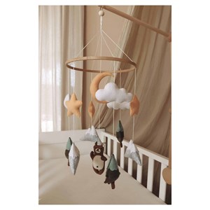 Mobile bébé ours brun fait main