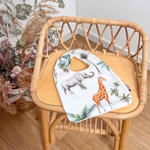 Bavoir en coton safari