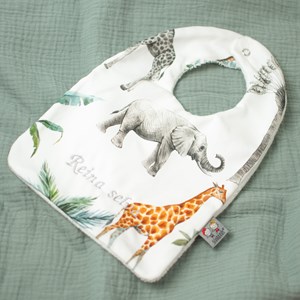 Bavoir en coton safari