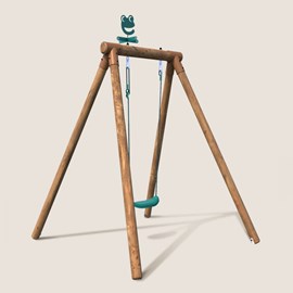 Portique simple une place en bois rond h