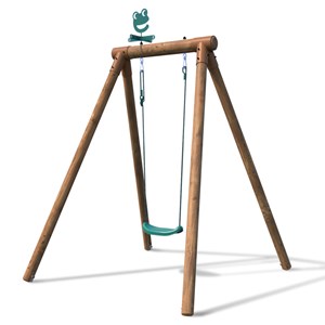 Portique simple une place en bois rond h