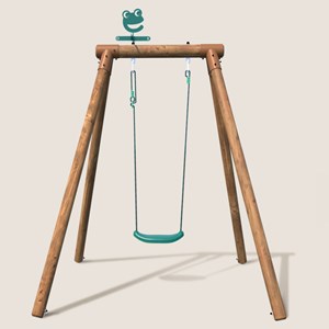 Portique simple une place en bois rond h