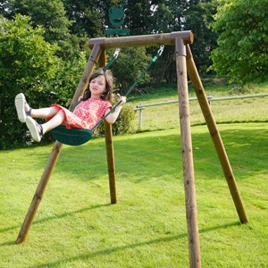 Portique simple une place en bois rond h