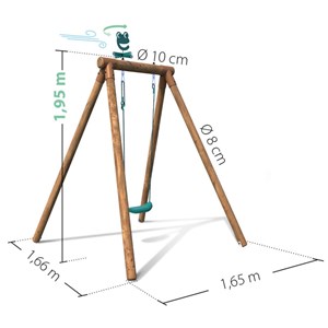 Portique simple une place en bois rond h
