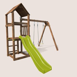 Aire de jeux bois avec toboggan noumea