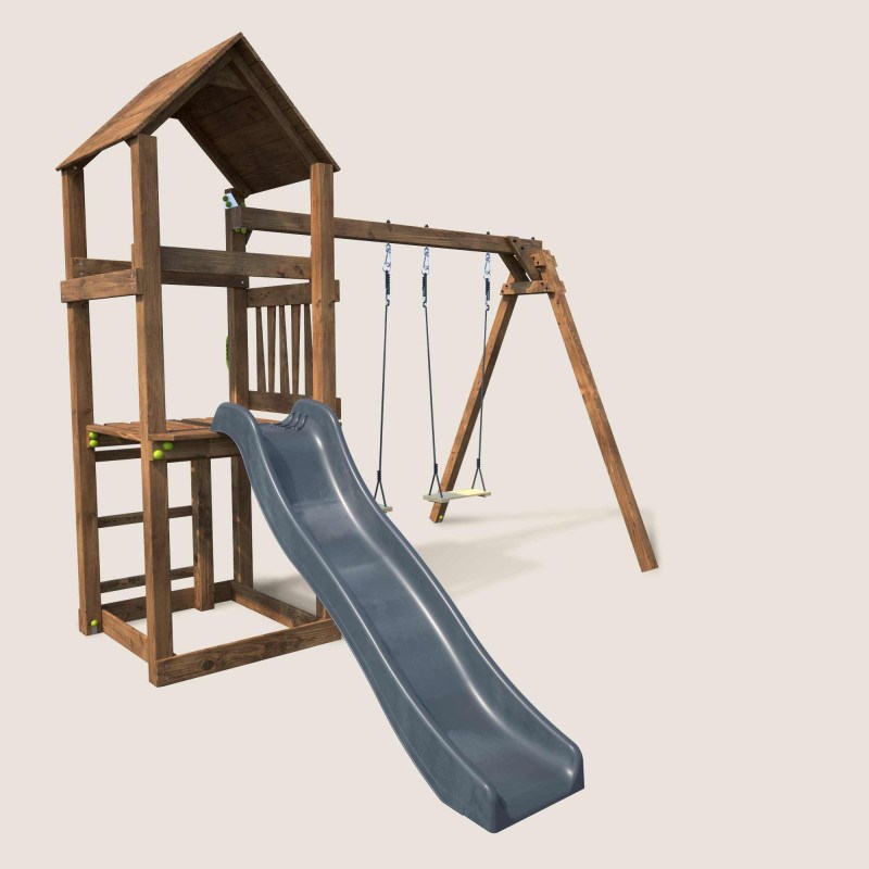 SOULET - Aire de jeux en bois traité avec balanço