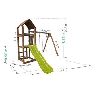 Aire de jeux bois avec toboggan noumea