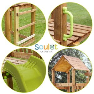 Aire de jeux bois avec toboggan noumea