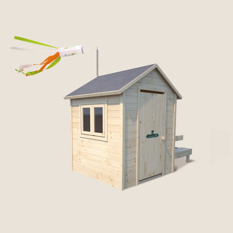 Cabane en bois avec table pique-nique ti