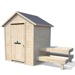 Cabane en bois avec table pique-nique ti