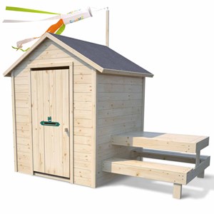 Cabane en bois avec table pique-nique ti