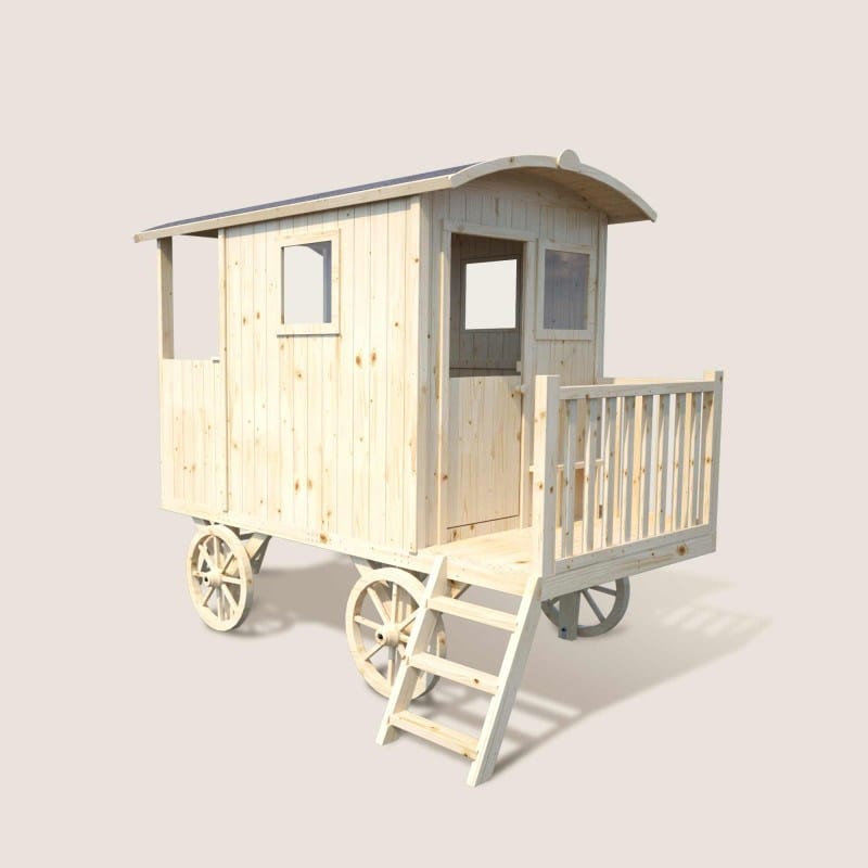 Cabane en bois roulotte carry