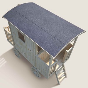 Cabane roulotte en bois sur pilotis pour