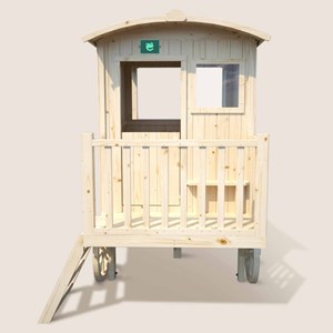 Cabane roulotte en bois sur pilotis pour
