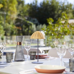 Lampe de table led marron faroe