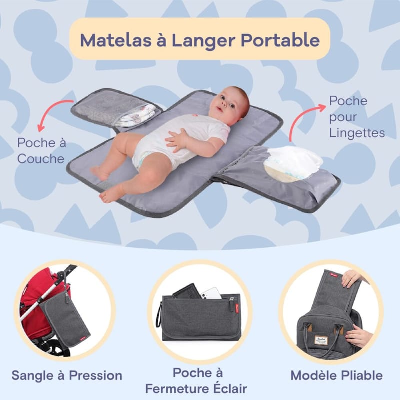 Sac à dos à langer bébé multifonctions (Ruvalino) - Image 3