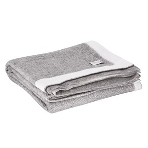 Plaid laine gris ivoire