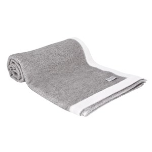 Plaid laine gris ivoire