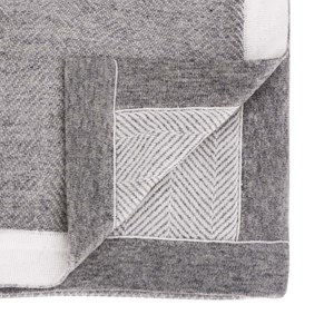 Plaid laine gris ivoire