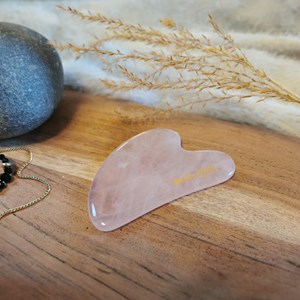 Gua sha en pierre - quartz rose
