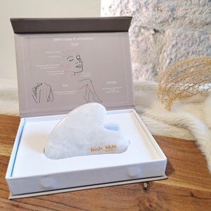 Gua sha en pierre - jade blanche