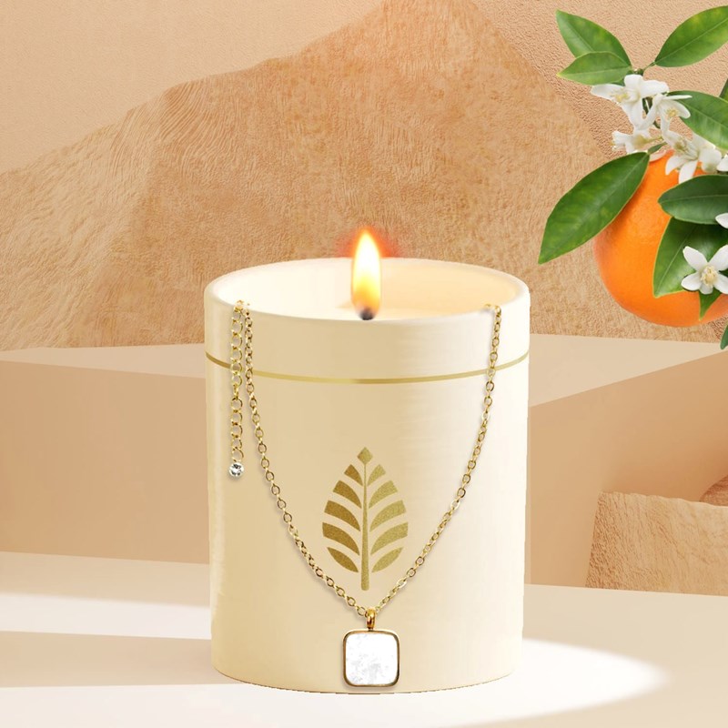 Les Merveilleuses Bougies Bijoux - Bougie bijou cadeau collier pierre nacre
