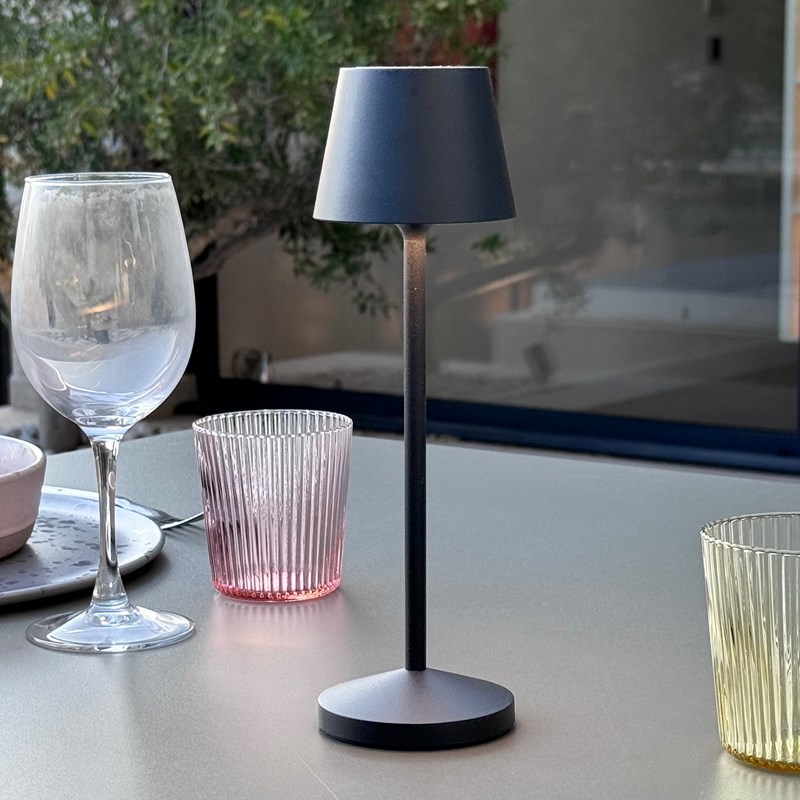 Lampe de table sans fil gris anthracite emily