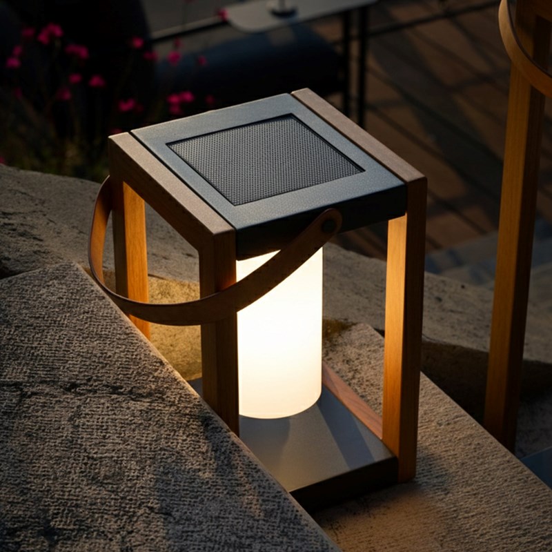 Lanterne solaire rechargeable marron seraphina