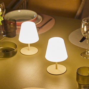 Set de 2 lampes de table crème twins