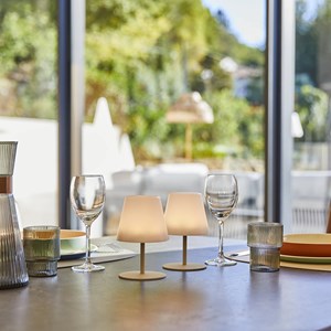 Set de 2 lampes de table crème twins