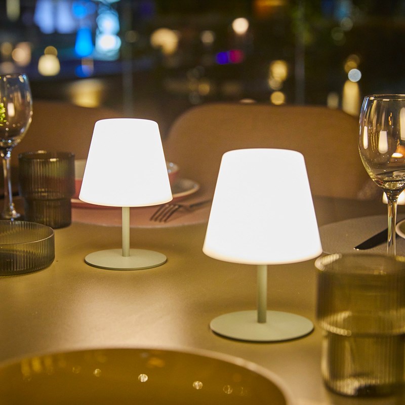 Set de 2 lampes de table vert olive twins